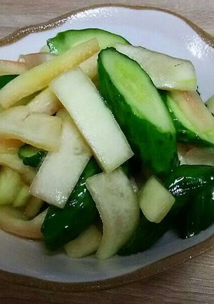 ☆きゅうりとスイカの皮お漬け物☆-レシピのメイン写真