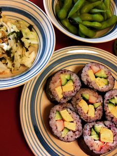 赤紫蘇入り寿司飯のカラフルのり巻き-レシピのメイン写真