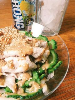 簡単!ゴーヤの豚しゃぶゴマだれサラダ-レシピのメイン写真