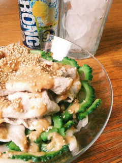 簡単!ゴーヤの豚しゃぶゴマだれサラダ-レシピのメイン写真