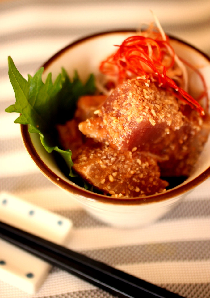 万能酢しょうがでマグロの韓国風♪-レシピのメイン写真