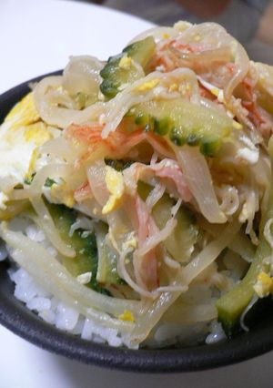 ゴヤカニ飯（ゴーヤチャンプルのっけご飯）-レシピのメイン写真
