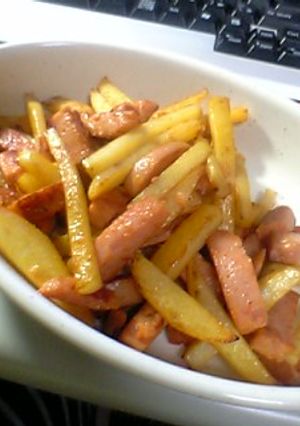 魚肉ハンバーグとポテトのケチャマヨ炒め-レシピのメイン写真