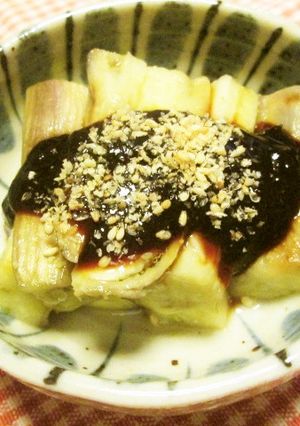 焼きナスを味噌だれで！-レシピのメイン写真