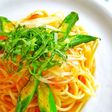 茗荷とオクラの和風餡かけパスタ