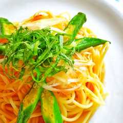 รูปของ 茗荷とオクラの和風餡かけパスタ