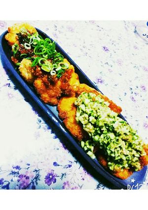 ﾁｷﾝｶﾂの梅きゅうりと辛薬味のせ☆-レシピのメイン写真