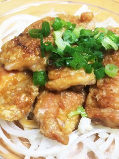 パリパリ鶏もも肉のわさびポン酢あえ♫-レシピのメイン写真