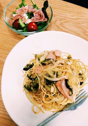 簡単♪ナスとソーセージの和風パスタ-レシピのメイン写真