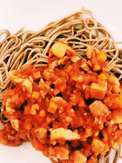 鶏肉とトマトのヘルシー蕎麦パスタ♪-レシピのメイン写真