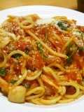 ブナピーとほうれん草のトマトソースパスタ