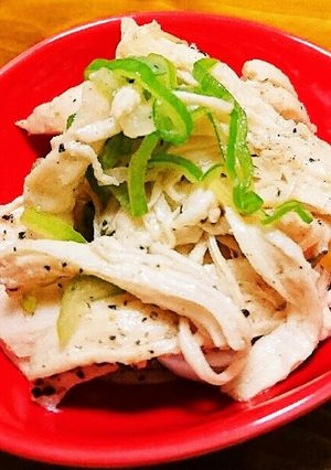 おつまみに☆鶏胸肉のねぎガーリック和え-レシピのメイン写真
