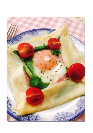 ハムとレタスの簡単ガレット-レシピのメイン写真