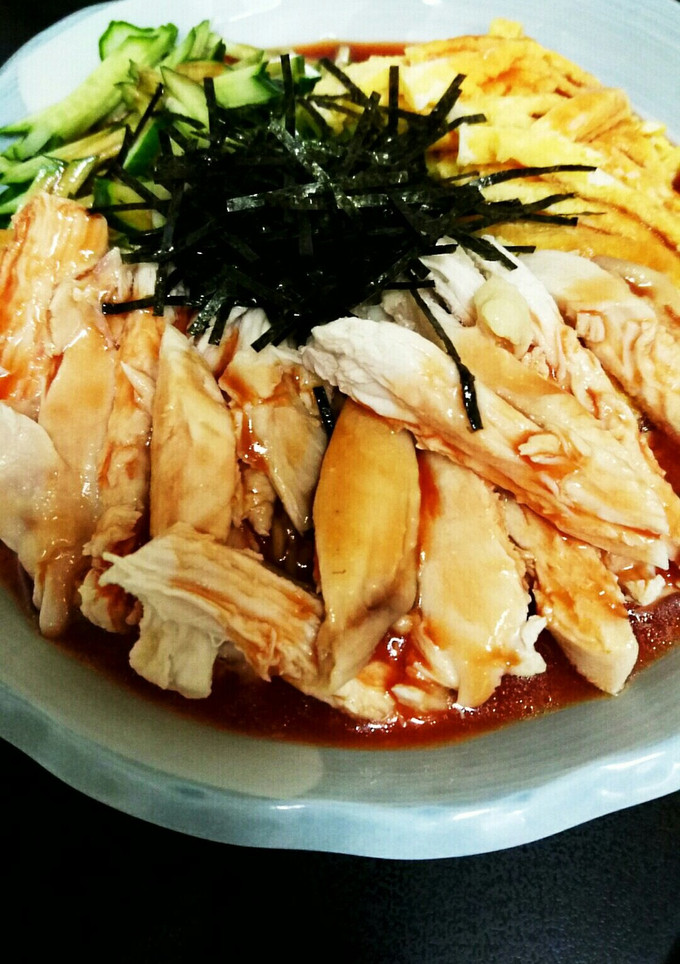 蒸し鶏のトマトソース冷やし中華-レシピのメイン写真