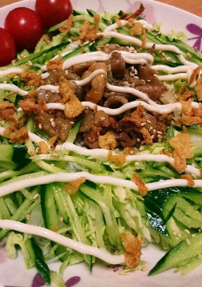 しょうが焼きとサラダのそうめん-レシピのメイン写真
