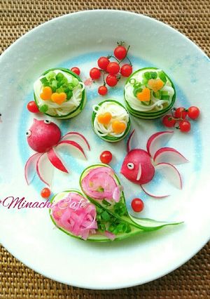 材料二つ❤ラディッシュの金魚飾り-レシピのメイン写真