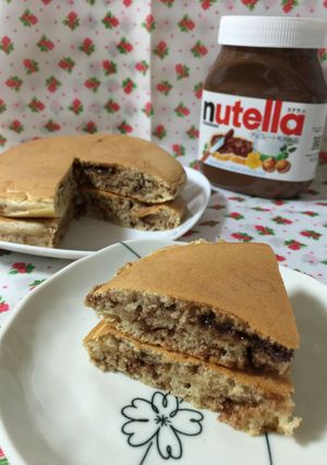 ♡ヌテラdeホットケーキのマーブル焼き♡-レシピのメイン写真