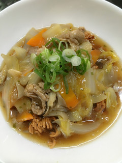 サッポロ一番しょうゆ味で長崎皿うどん風♪-レシピのメイン写真