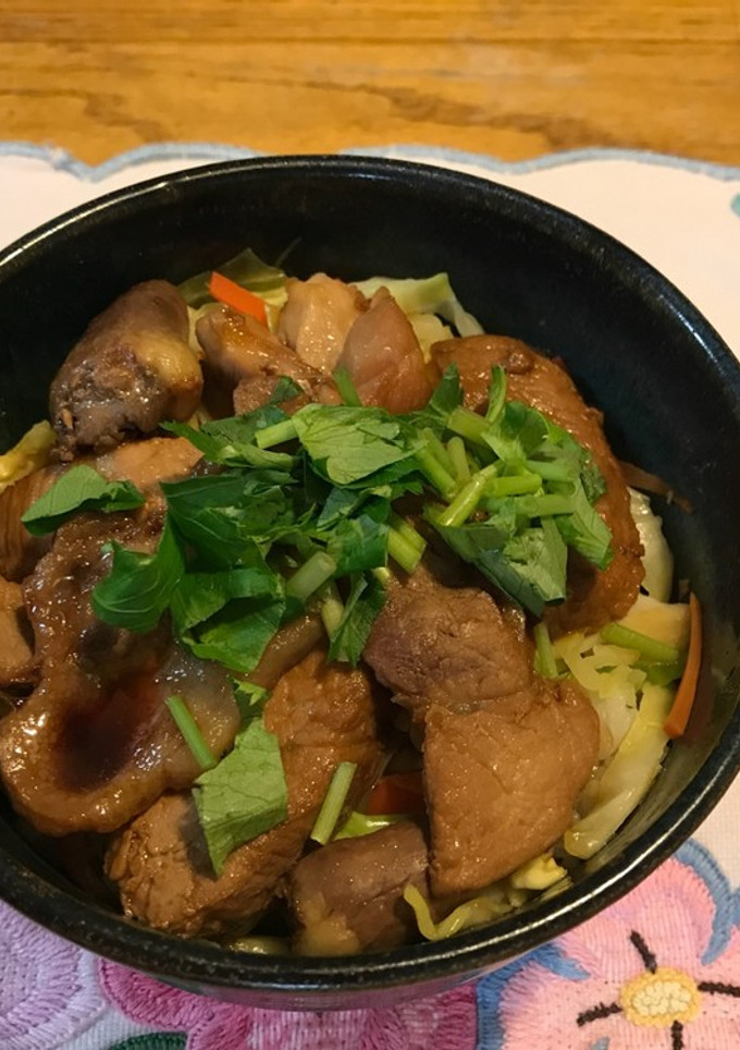 豚丼 十勝風withキャベツ千切り炒め-レシピのメイン写真