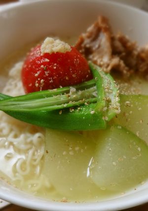 夏・冬瓜で冷サッポロ一番塩ラーメン♪-レシピのメイン写真