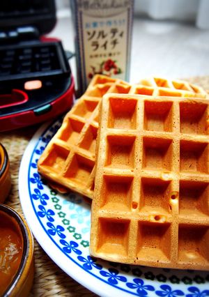 夏休みのおやつ！ソルティライチワッフル-レシピのメイン写真