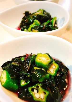 金時草とオクラの酢の物-レシピのメイン写真