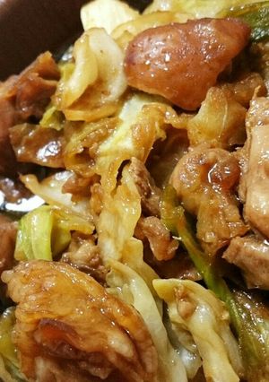☆キャベツと鶏もも肉のニンニク味噌タレ-レシピのメイン写真