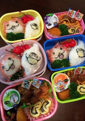 ジバニャン＆ウィスパー弁当-レシピのメイン写真