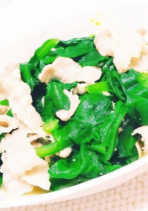 豚バラ肉とつるむらさきの豆板醤炒め-レシピのメイン写真