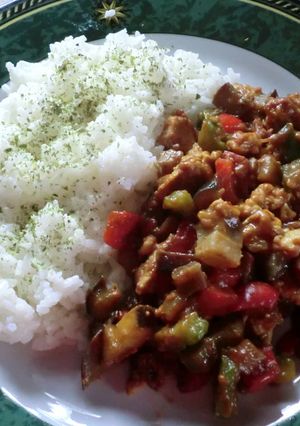 レンジで一発　茄子とゴーヤのドライカレー-レシピのメイン写真