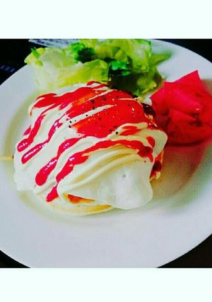 #簡単♡パンケーキのエッグベネディクト風-レシピのメイン写真