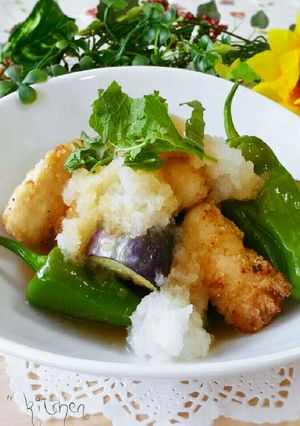 夏の♥冷やしみぞれ鶏むね肉と茄子の唐揚げ-レシピのメイン写真