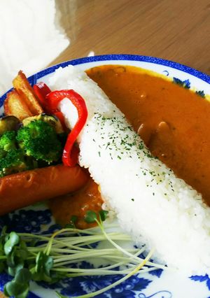 串付きフランクの栓で？放流ダムカレー-レシピのメイン写真