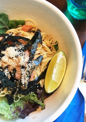 簡単ランチ☆ニンニク醤油で冷製刺身パスタ-レシピのメイン写真