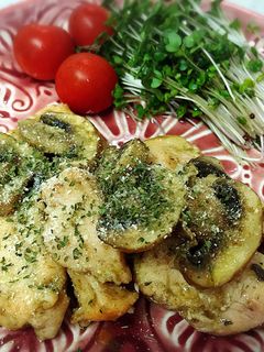 鶏肉とマッシュルームのバジルソース炒め-レシピのメイン写真
