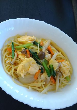 ふわふわ卵の野菜和風スパゲティー♪-レシピのメイン写真