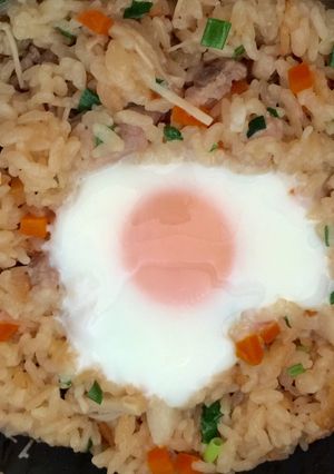 豚バラ炊込み御飯（温玉のせ）ひつまぶし風-レシピのメイン写真