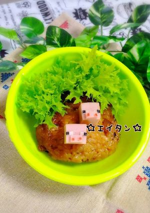 マイクラ☆ ブタ☆キャラ弁-レシピのメイン写真