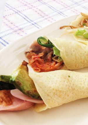 ♪お好み焼粉deおかずクレープ♪-レシピのメイン写真