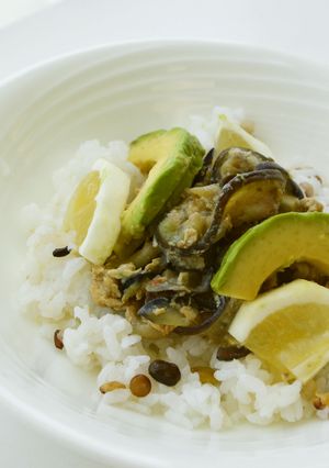 茄子のペペロンチーノ卵丼-レシピのメイン写真