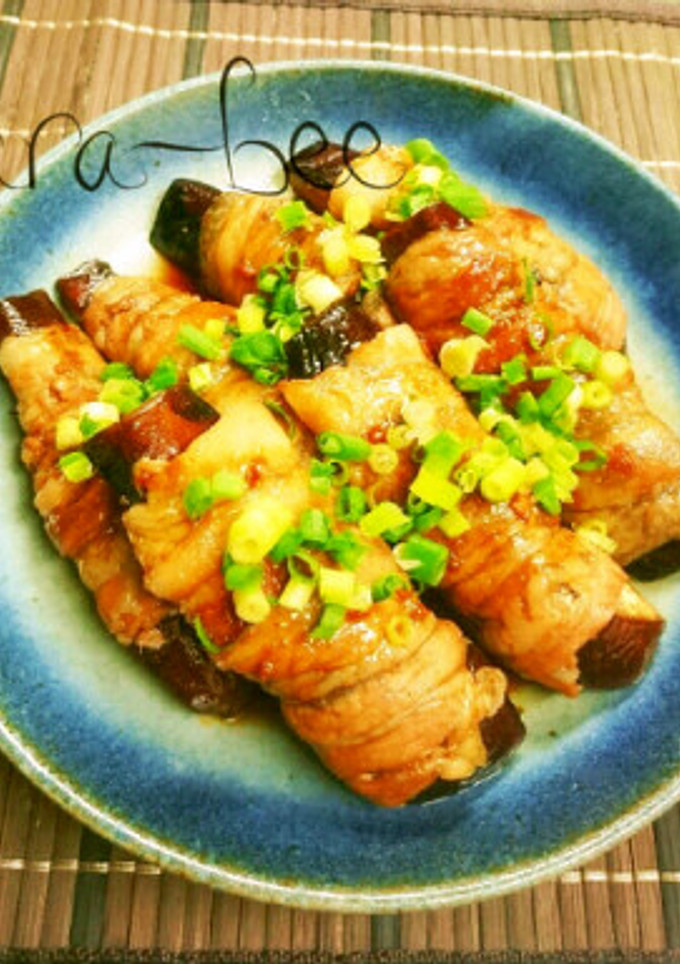 簡単やみつき♡肉巻きナスの甘辛生姜焼き-レシピのメイン写真