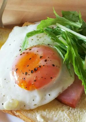 ベーコンエッグ食パン-レシピのメイン写真