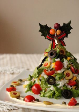 オリーブライスサラダのクリスマスツリー-レシピのメイン写真