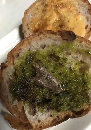 フランスパンのジェノベーゼ焼き-レシピのメイン写真