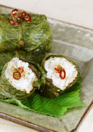 韓国風～えごまの葉の俵にぎり～-レシピのメイン写真