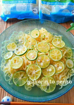 簡単！冷やしぶっかけすだち海鮮ラーメン-レシピのメイン写真