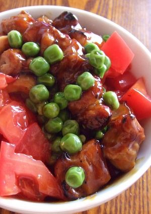 鶏トマ丼-レシピのメイン写真