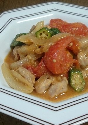 トマトと鶏肉の味噌炒め-レシピのメイン写真