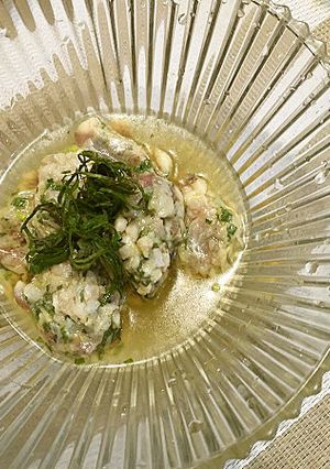 鯵のなめろうでさっぱり三杯酢和え-レシピのメイン写真