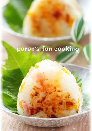 ハムとコーンのはんぺん焼きおにぎり-レシピのメイン写真